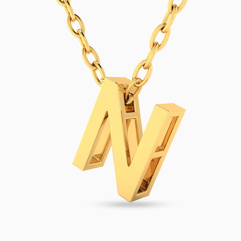 Miss L' by L'azurde Letter N Necklace In 18K Gold - Image 2